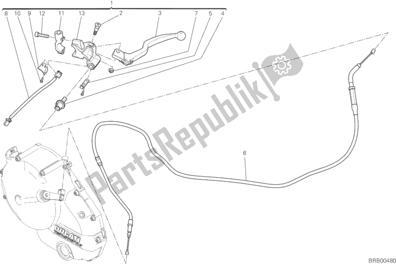 Wszystkie części do Sterowanie Sprz? G? Em Ducati Monster 821 Stripes 2016
